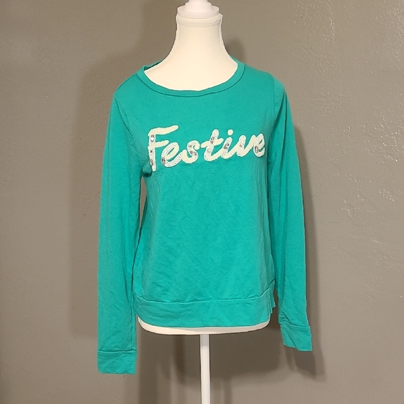 Lilly Pulitzer Tops - Lilly Pulitzer Women's Green Sweatshirt Festive EUC Small